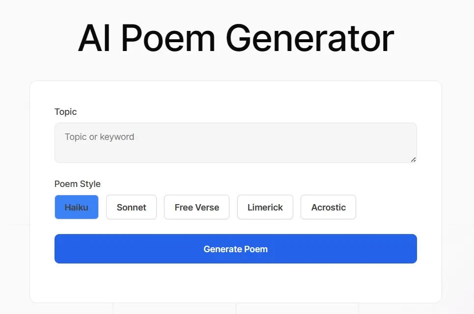 AI Poem Generator-AI诗歌生成器