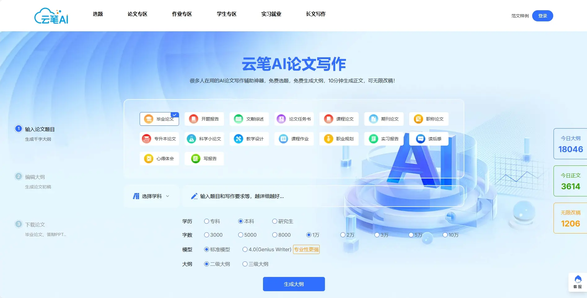 云笔AI—论文生成