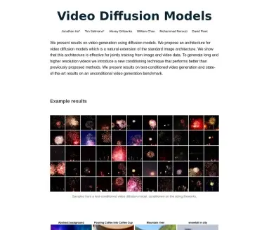 Video Diffusion Models
