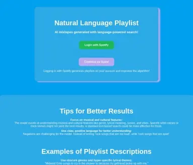 Natural Language Playlist