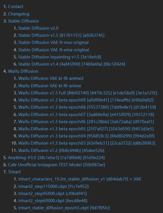 Stable Diffusion Models Stable Diffusion Models