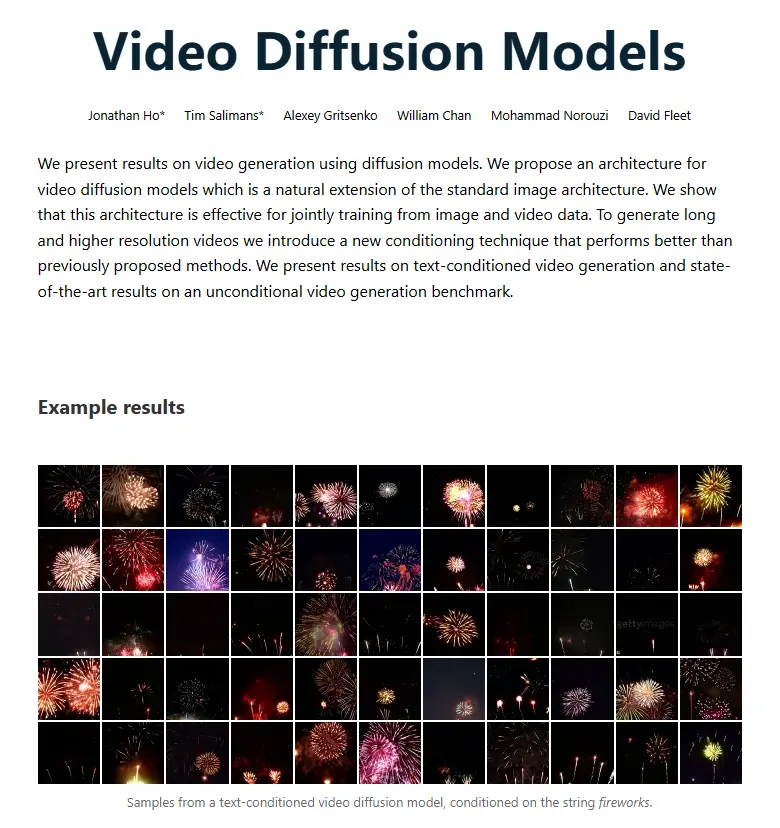 Video Diffusion Models Video Diffusion Models
